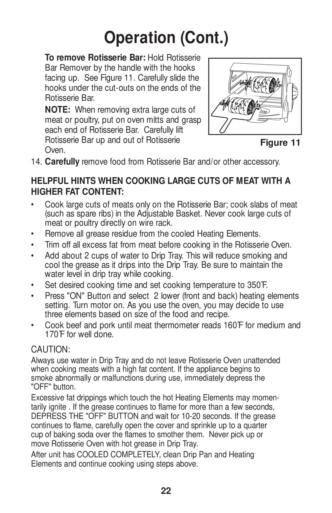 Salton GR80B owner manual Operation 