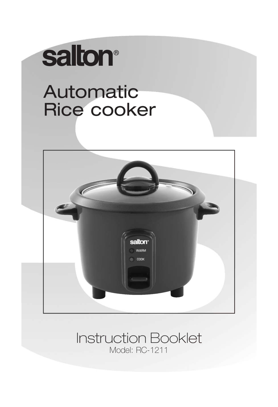 Salton RC-1211 manual Automatic Rice cooker 