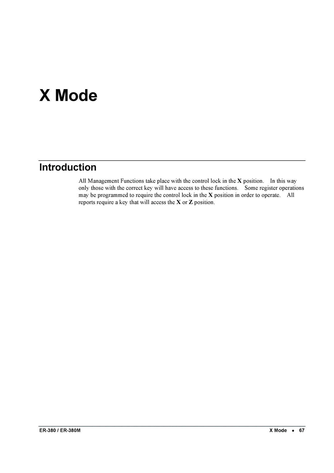 Sam4s ER-380M specifications Mode, Introduction 