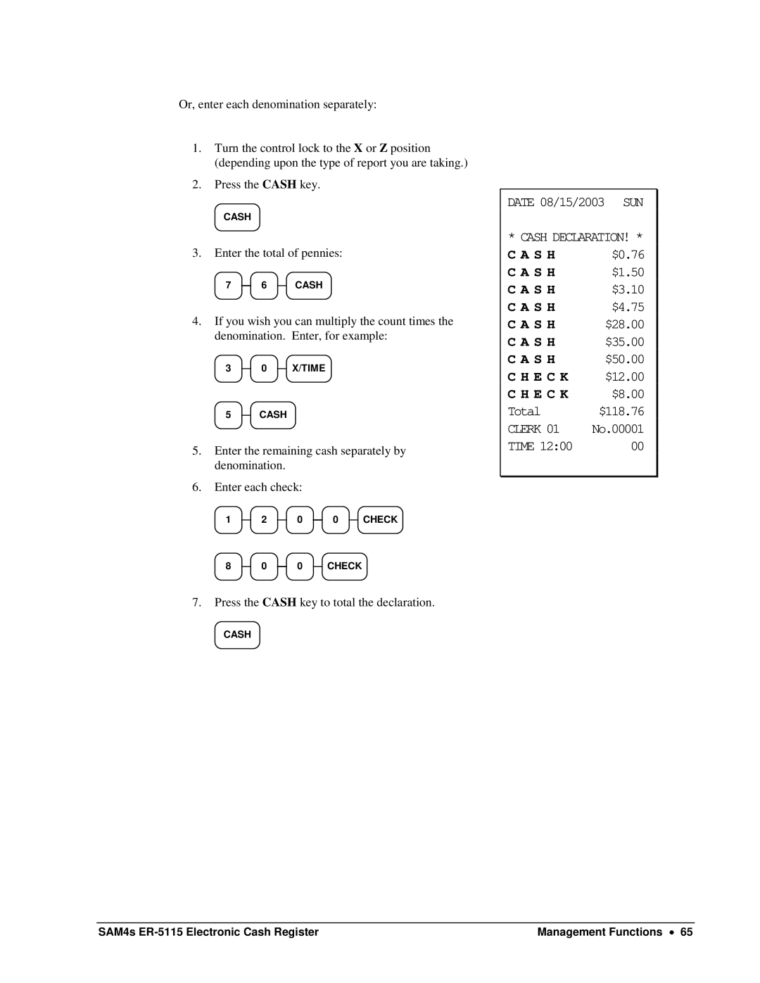 Sam4s SAM4s ER-5115 specifications $0.76 