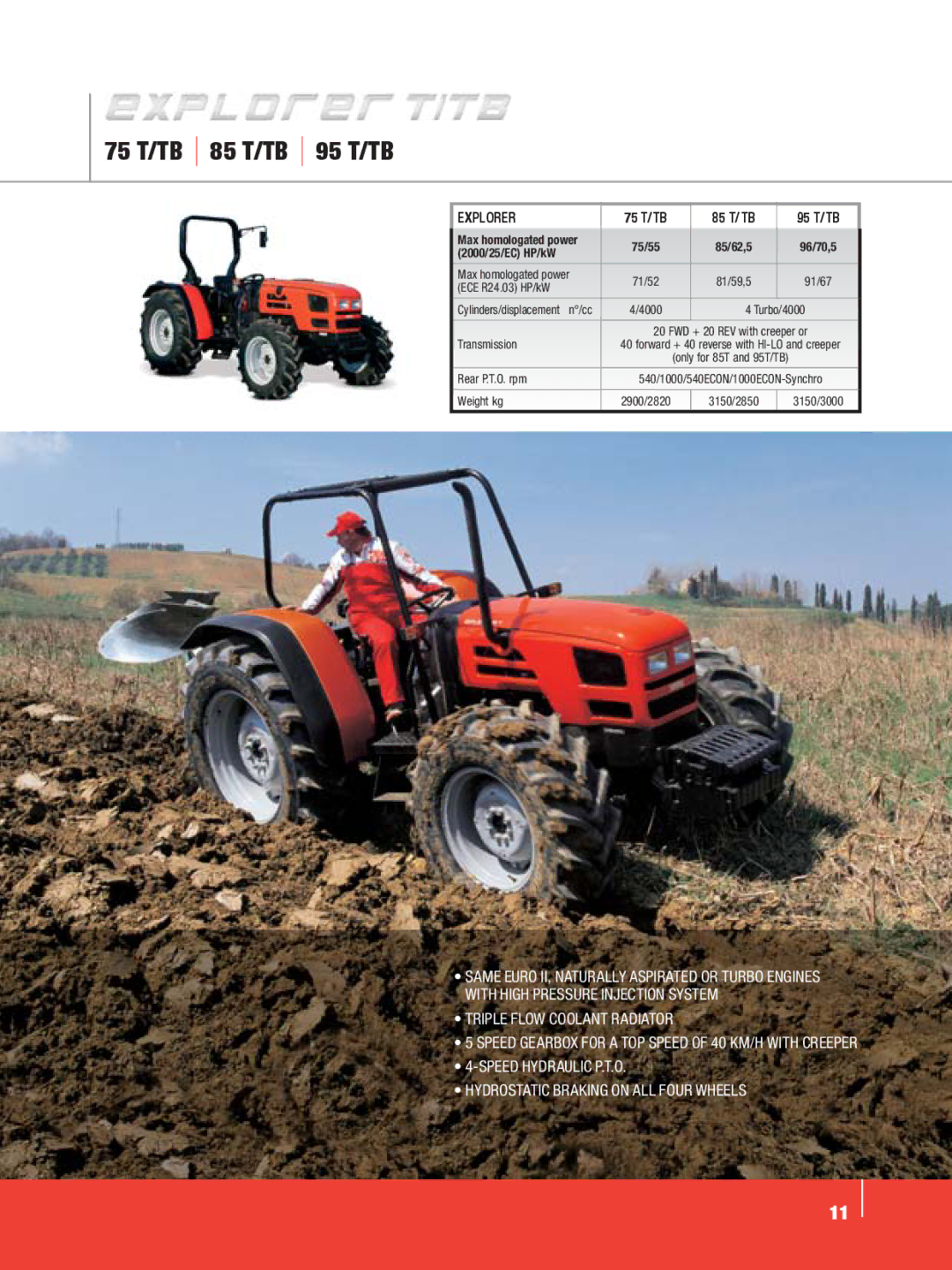 SAME Tractors manual 75 T/TB 85 T/TB 95 T/TB, Triple Flow Coolant Radiator, Explorer 