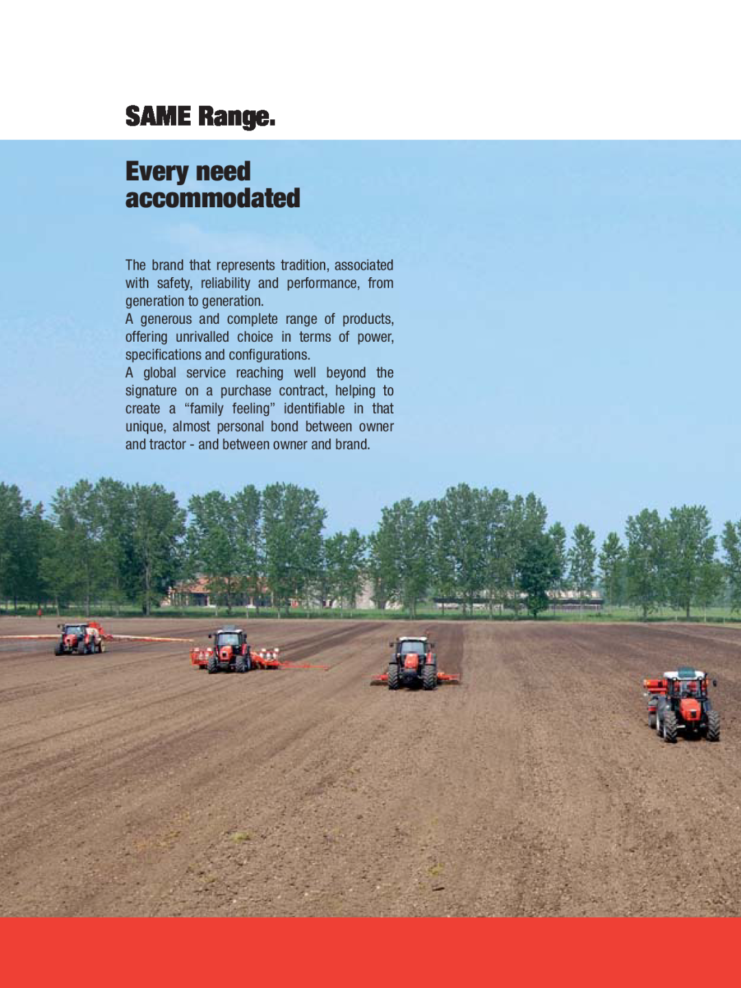SAME Tractors manual SAME Range, Every need accommodated 