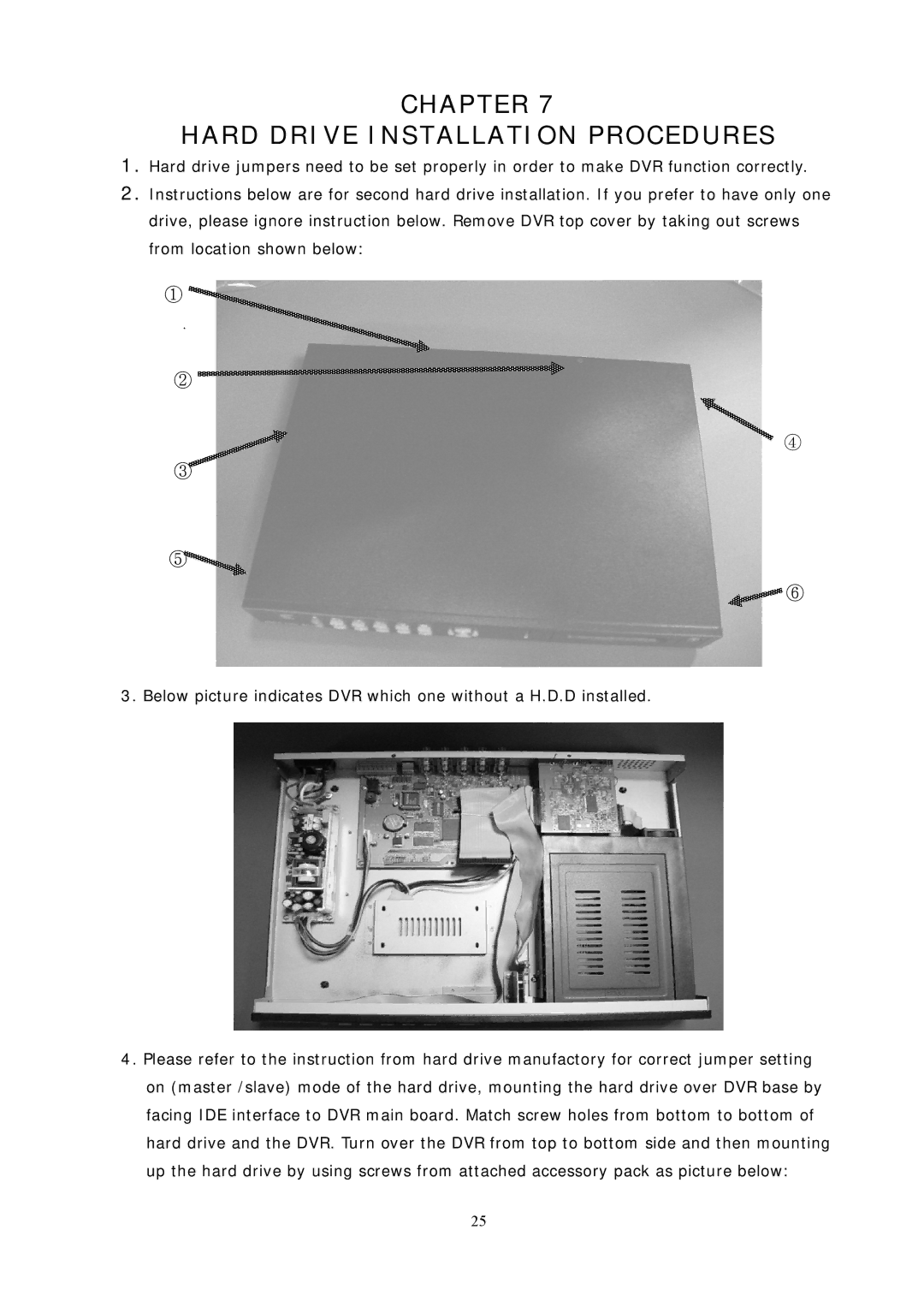 Sampo DR-S0426 manual Chapter Hard Drive Installation Procedures 