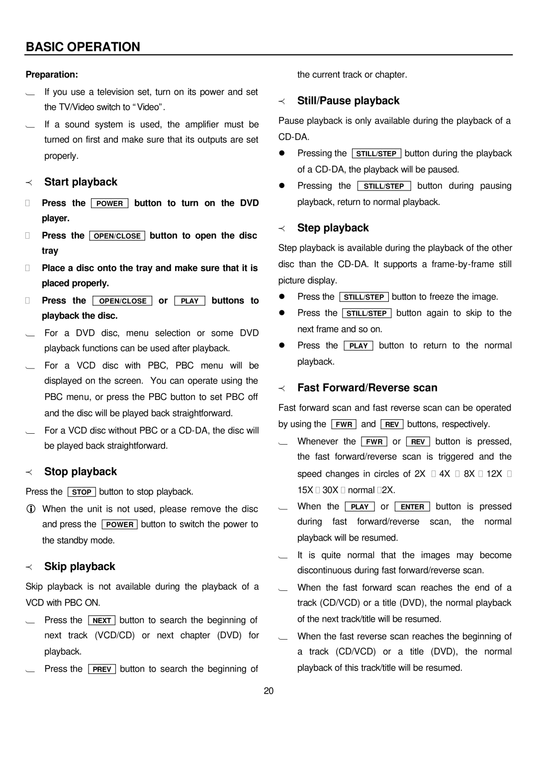 Sampo DVE-560 manual Basic Operation 