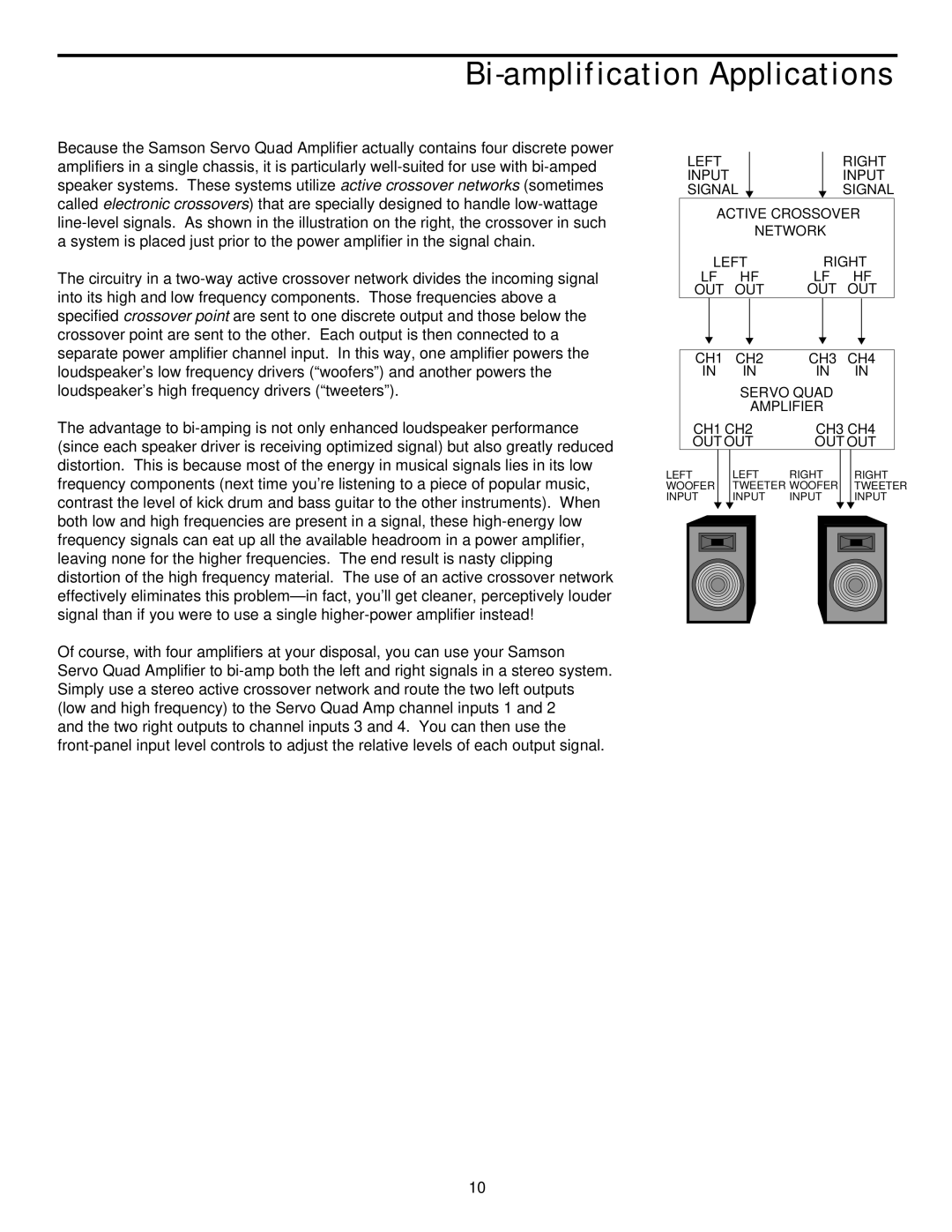 Samson 4060/4120 owner manual Bi-amplification Applications 