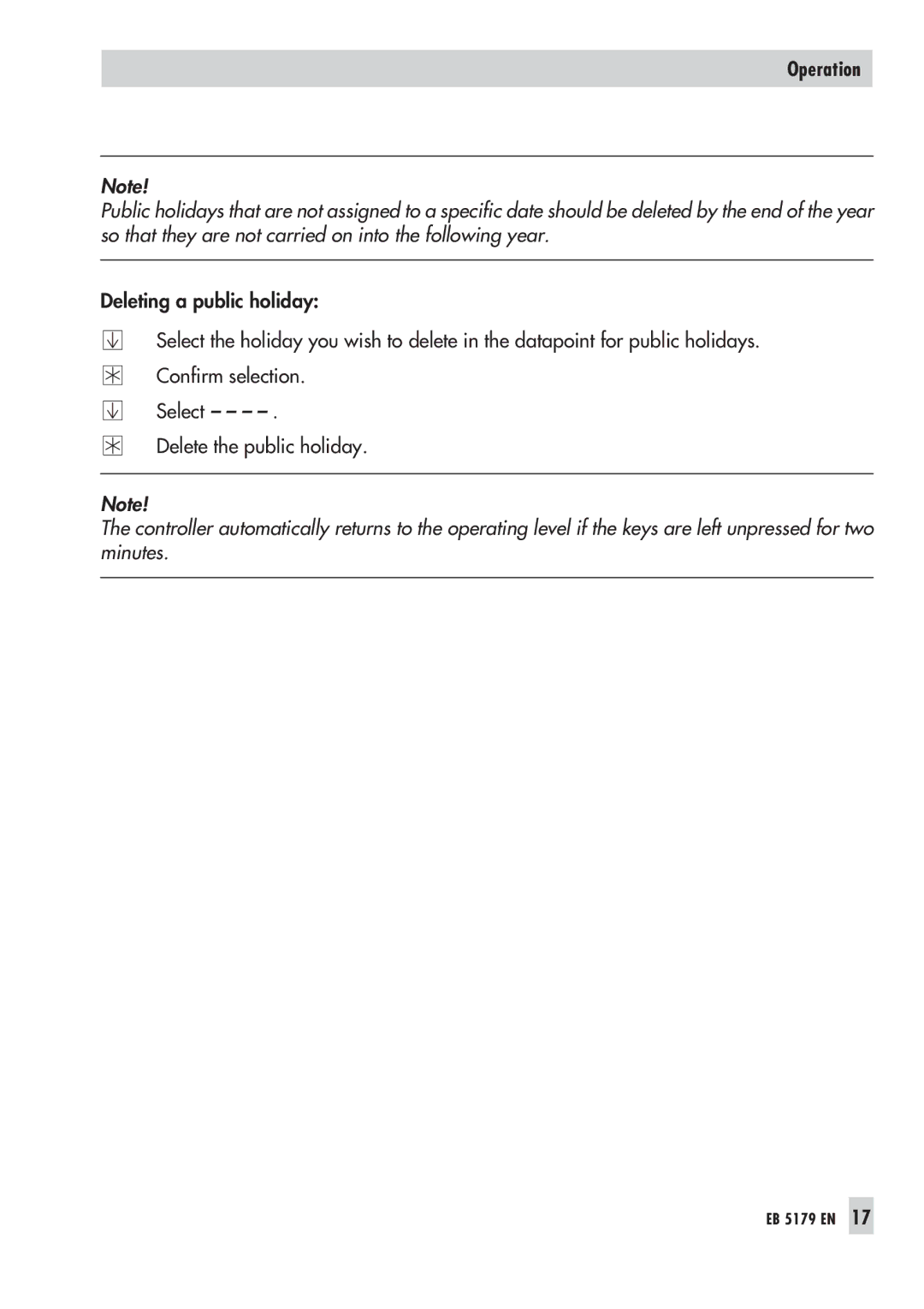 Samson 5179, 5100 operating instructions Operation 