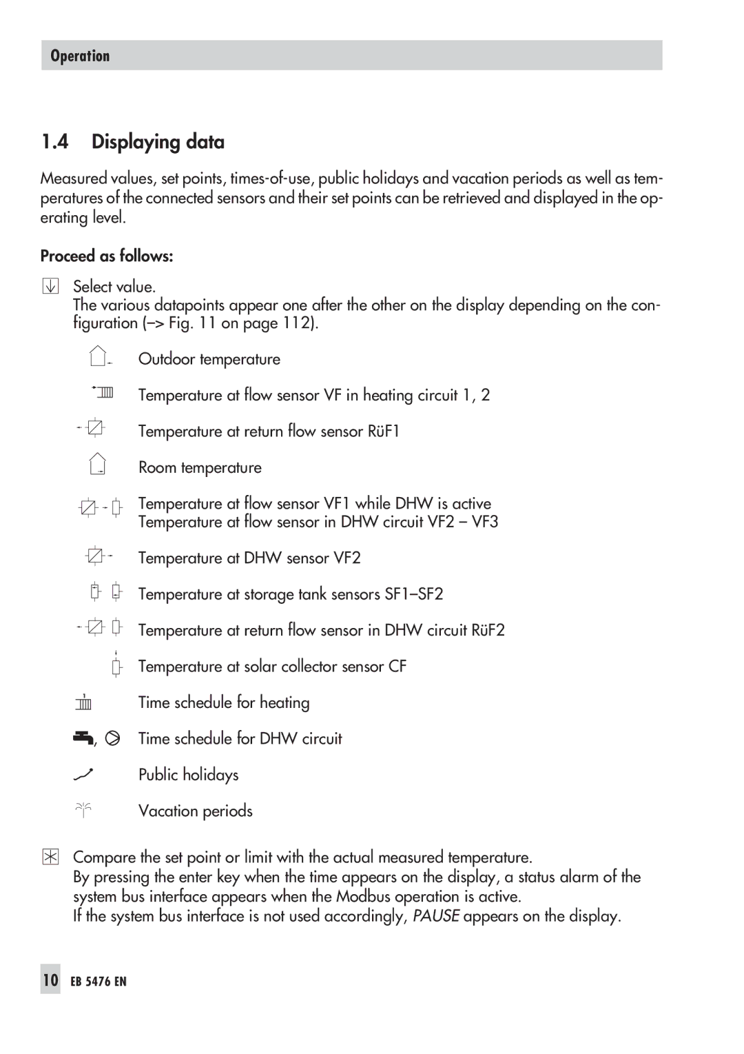 Samson 5476 manual Displaying data 