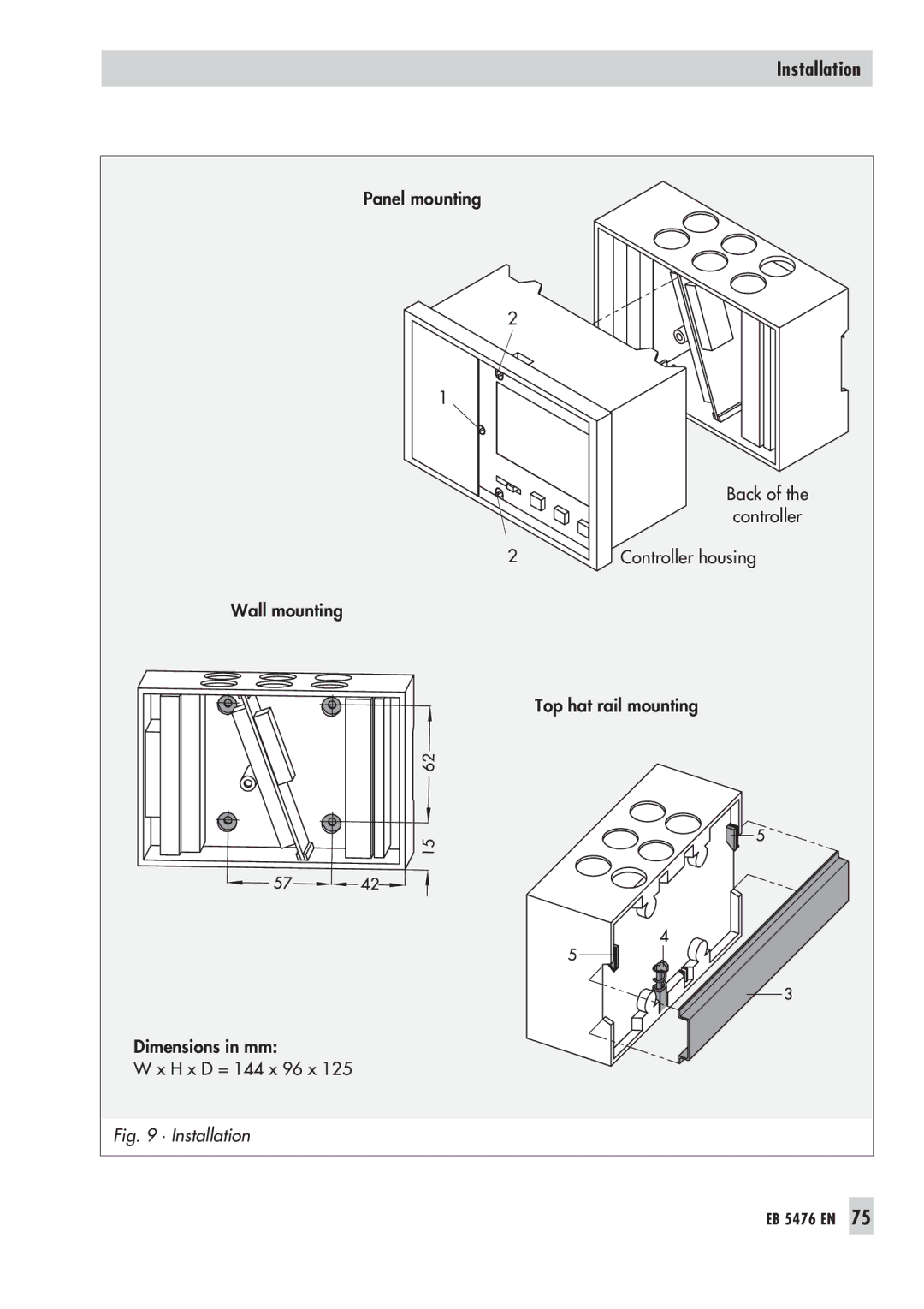 Samson 5476 manual Panel mounting 