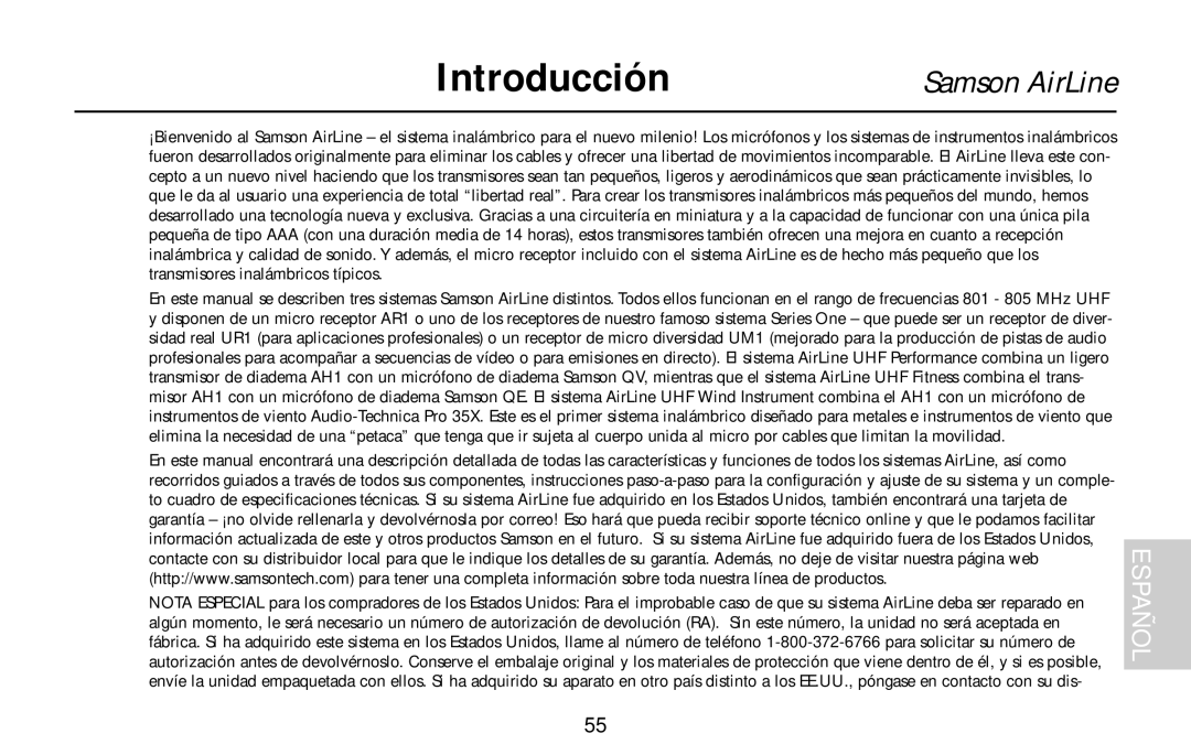 Samson AH1/QE, AH1/35X, AH1/QV owner manual Introducción 