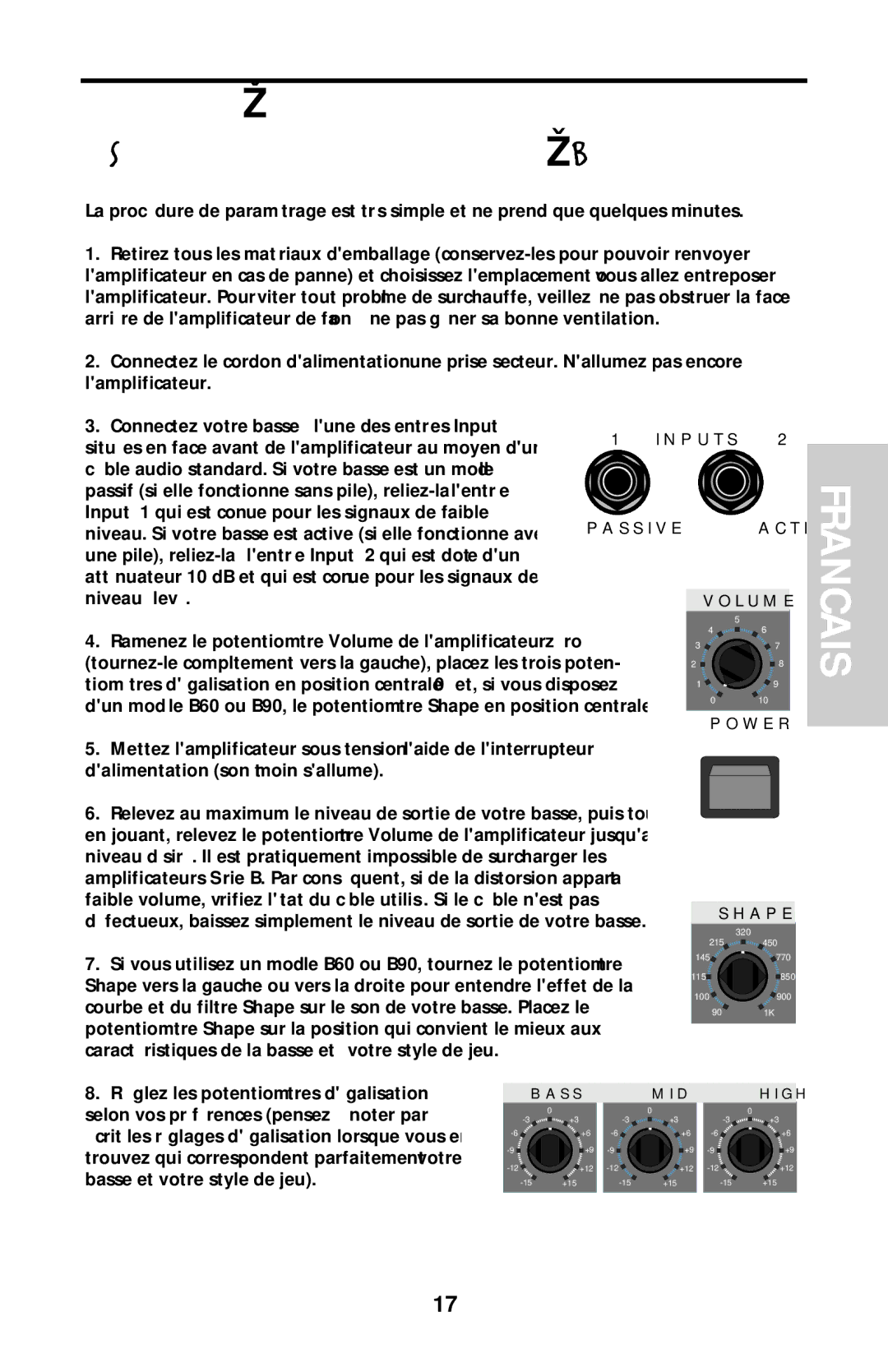 Samson B90 owner manual Francais 