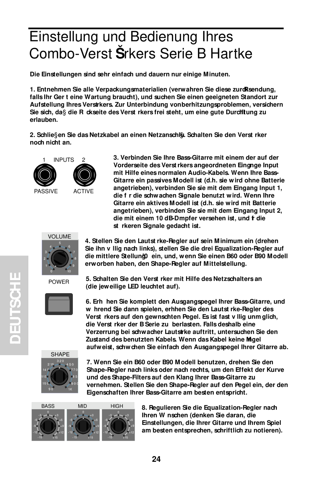 Samson B90 owner manual Deutsche 