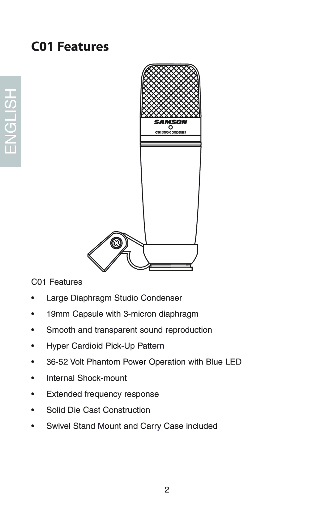 Samson manual C01 Features 