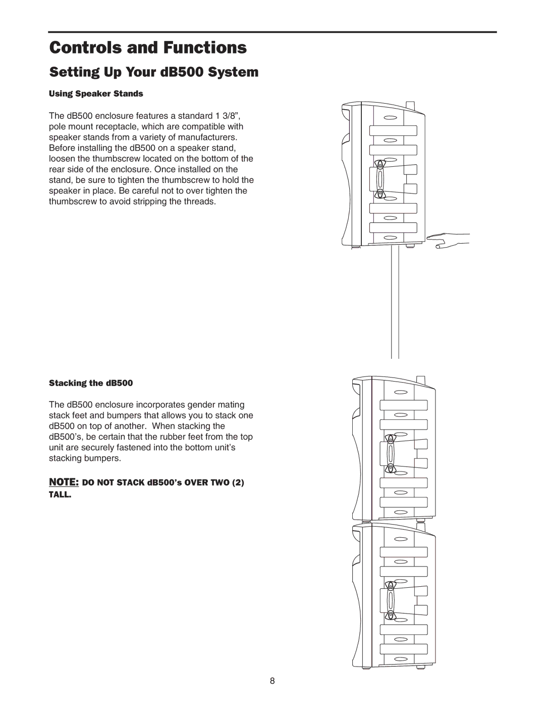 Samson manual Setting Up Your dB500 System 