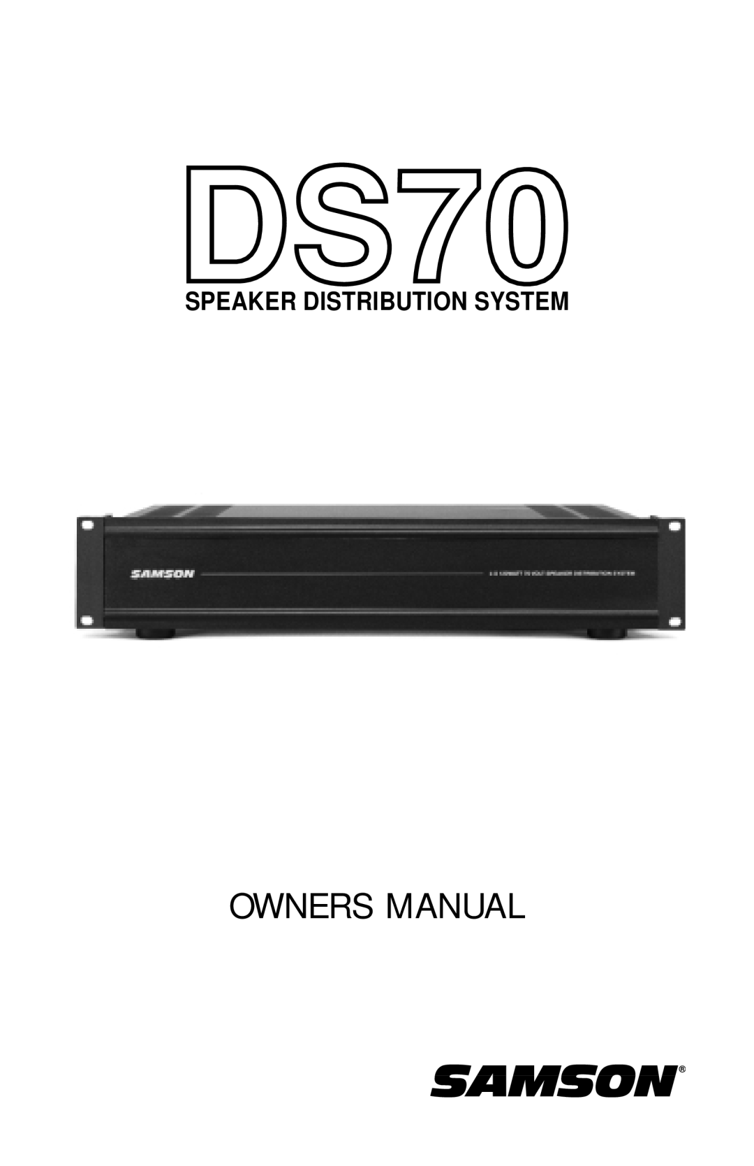 Samson DS70 owner manual Speaker Distribution System 