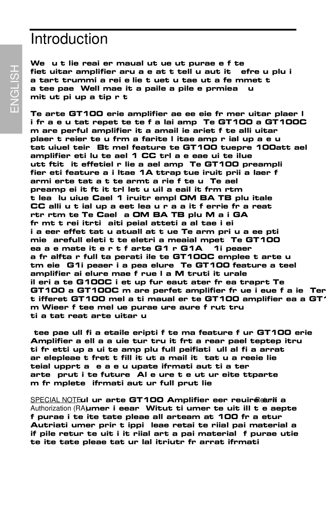 Samson GT100C manual Introduction 