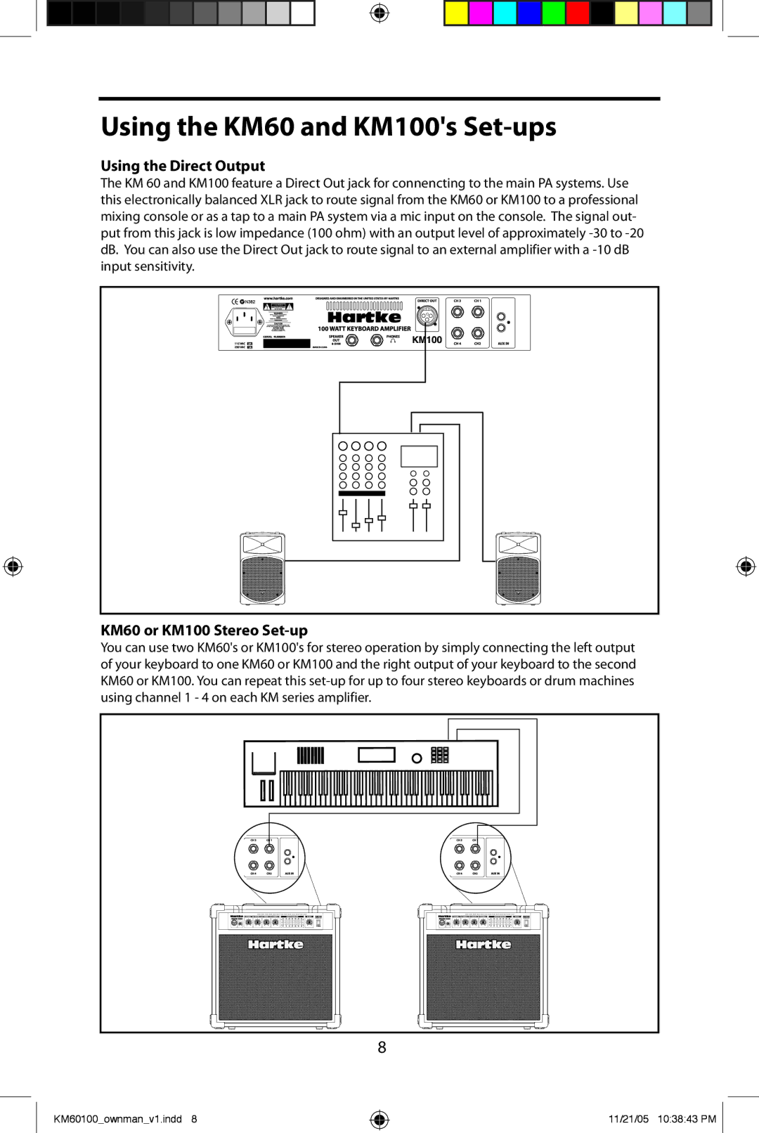 Samson manual Using the KM60 and KM100s Set-ups, Using the Direct Output 