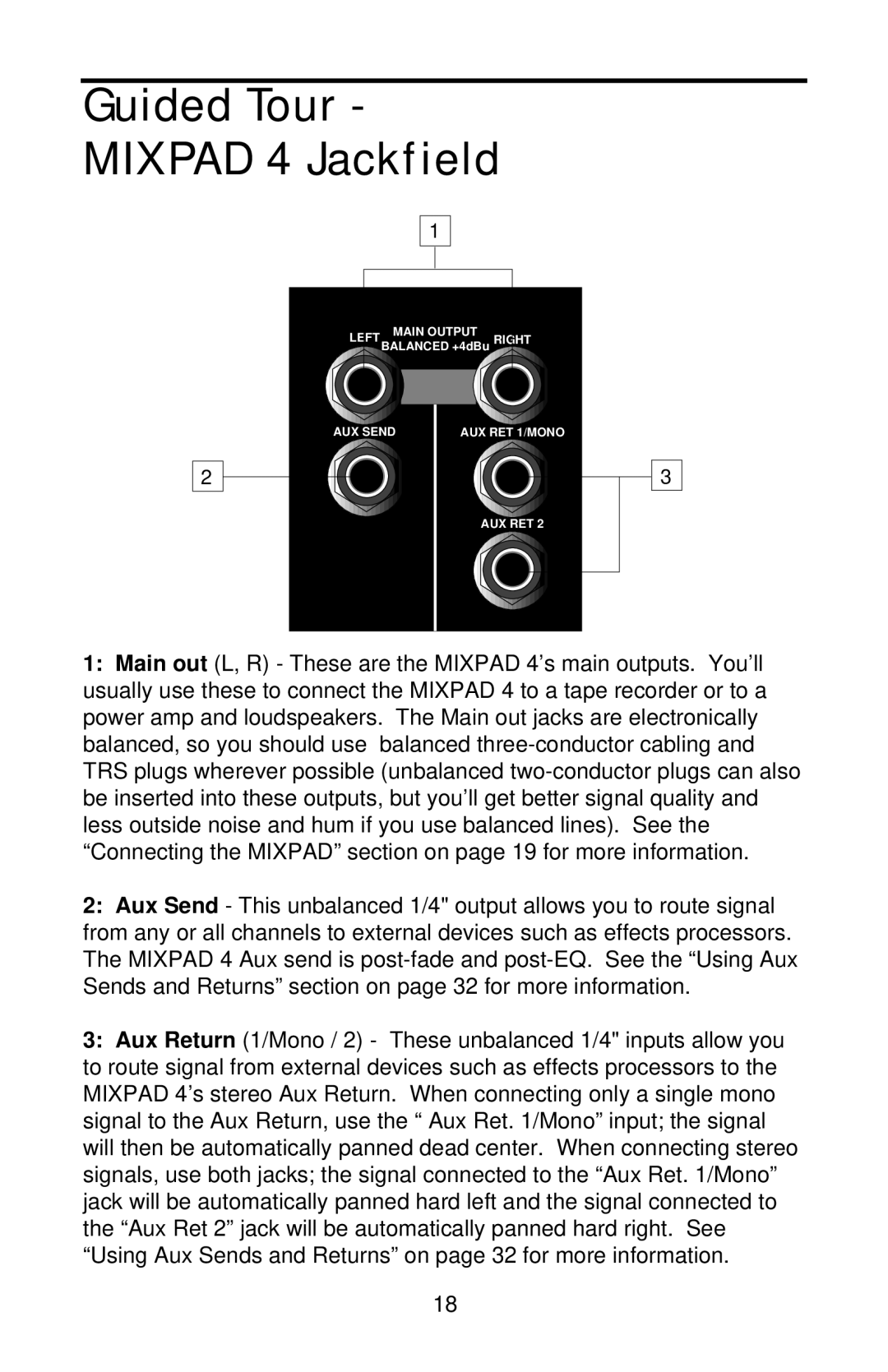 Samson MIXPAD manual Guided Tour Mixpad 4 Jackfield 