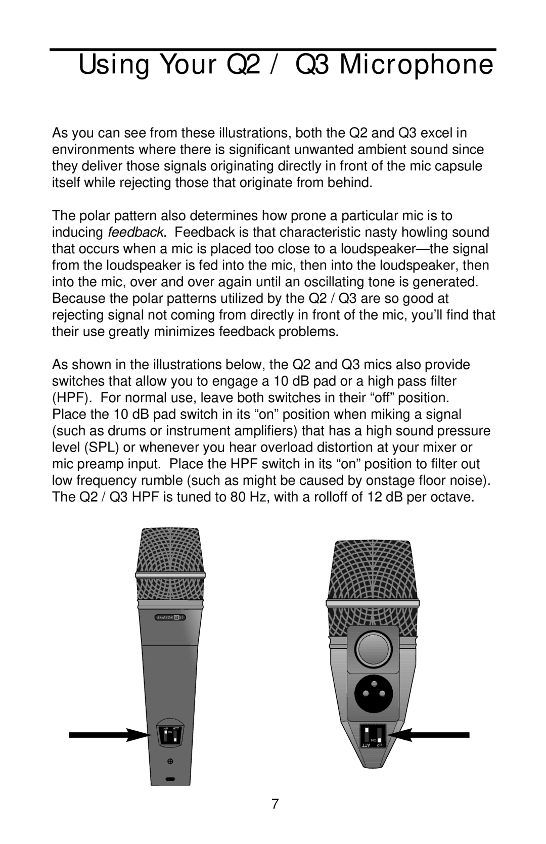 Samson Q2, Q3 owner manual Att 