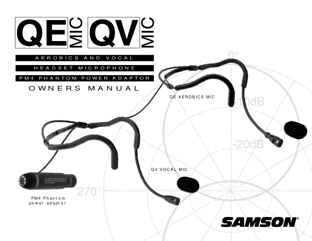 Samson QE, QV owner manual N E R S M a N U a L 