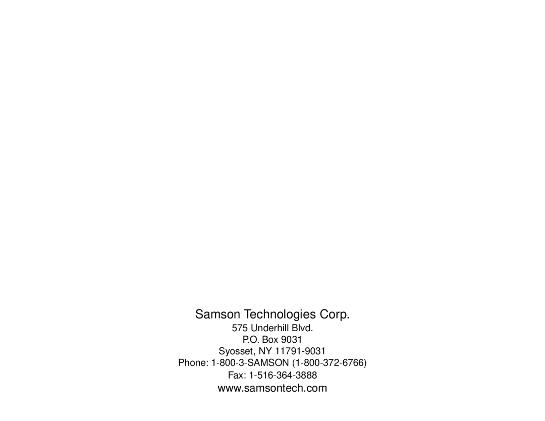 Samson QE, QV owner manual Samson Technologies Corp 