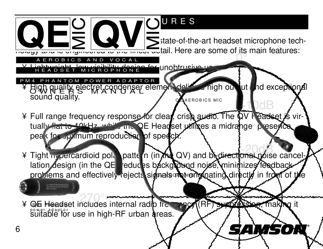 Samson QV, QE owner manual A T U R E S 