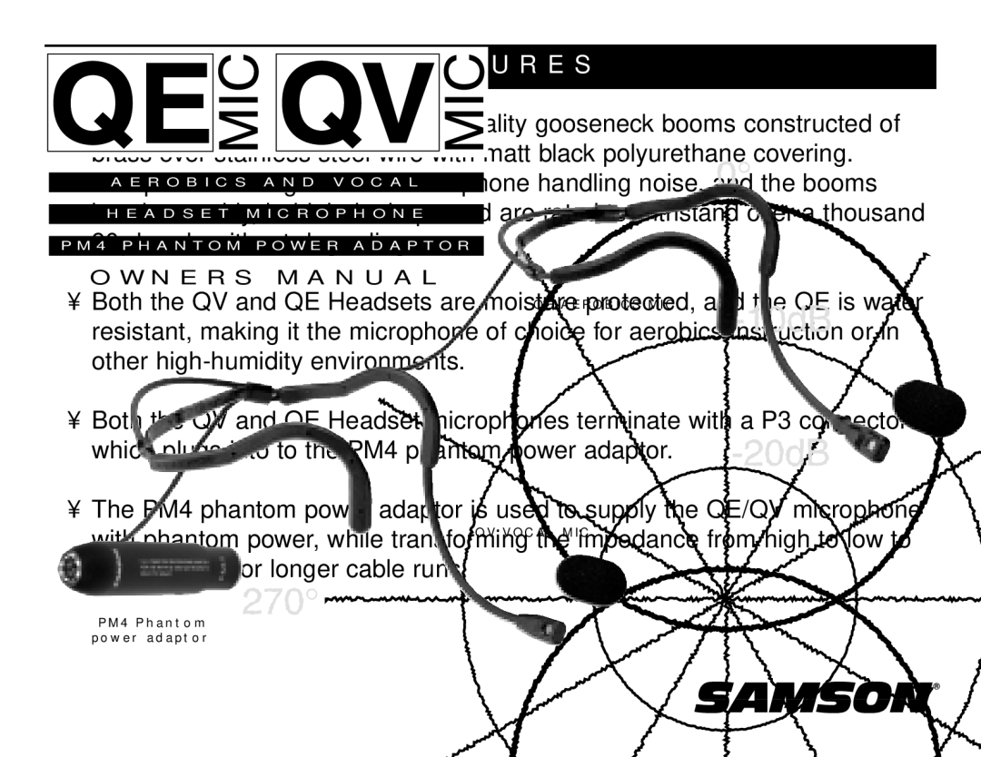 Samson QE, QV owner manual A T U R E S 