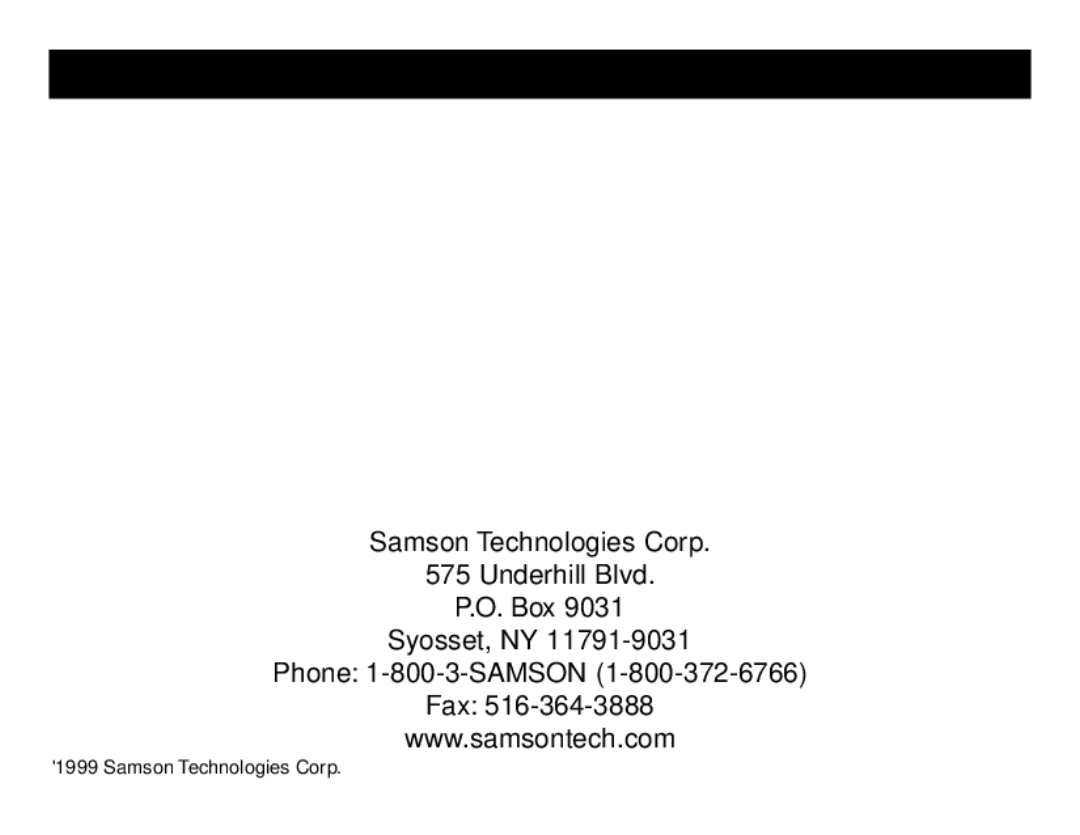 Samson S40 owner manual Samson Technologies Corp 