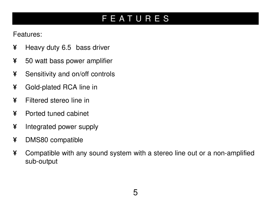 Samson S40 owner manual A T U R E S, Features 