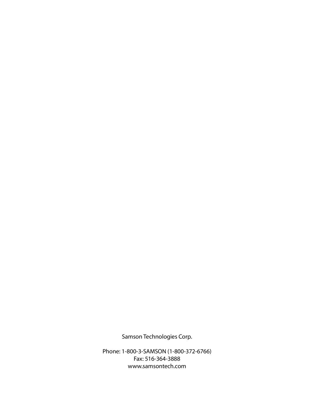 Samson SUB88 manual Samson Technologies Corp Phone 1-800-3-SAMSON Fax 