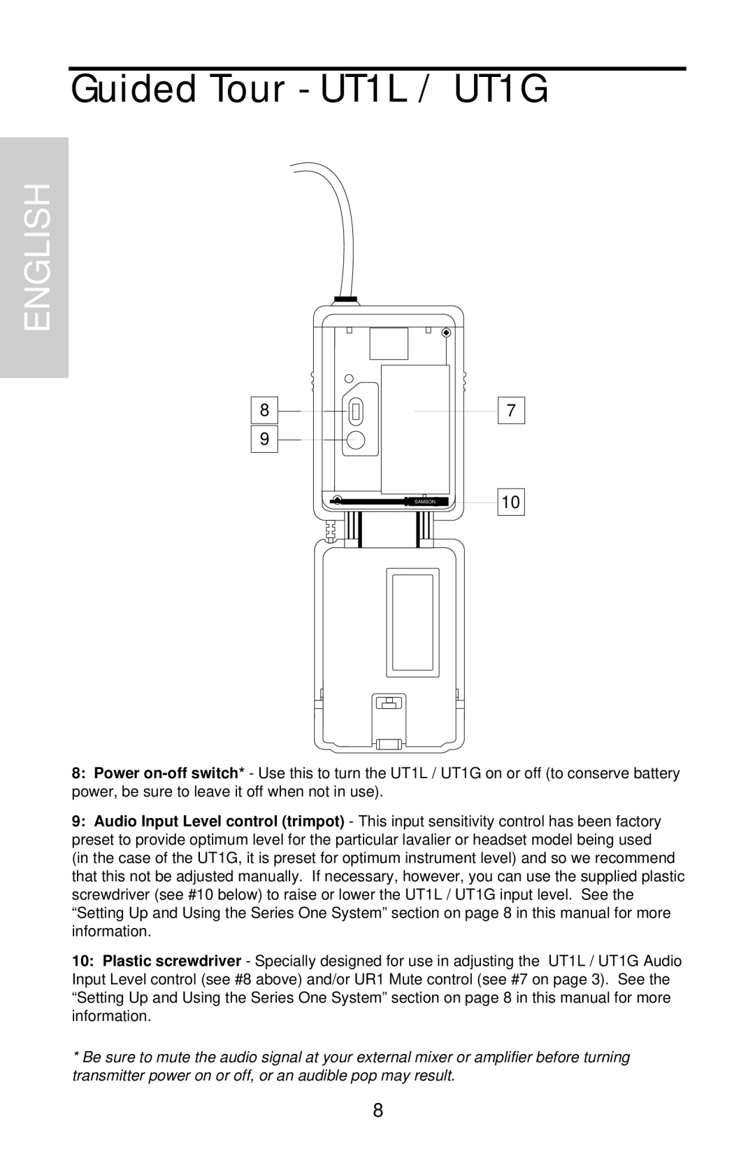 Samson UHF 801 owner manual Sams on 