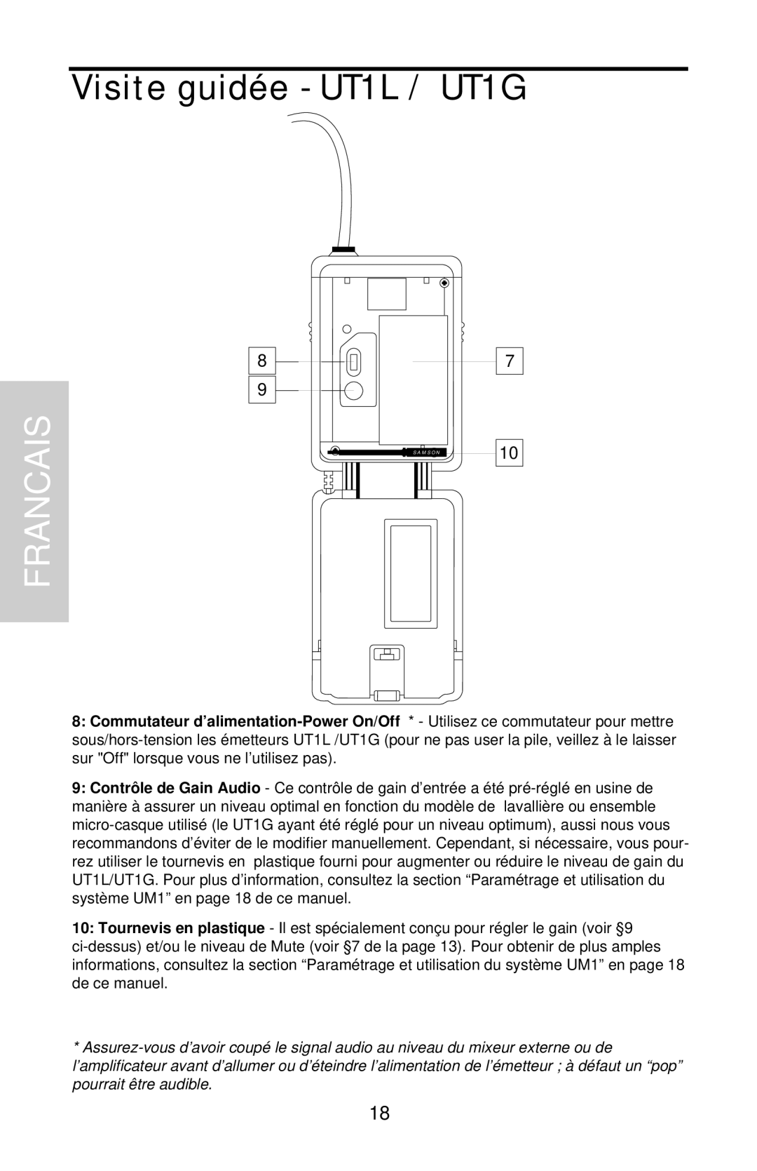 Samson UHF Series One owner manual Sams on 