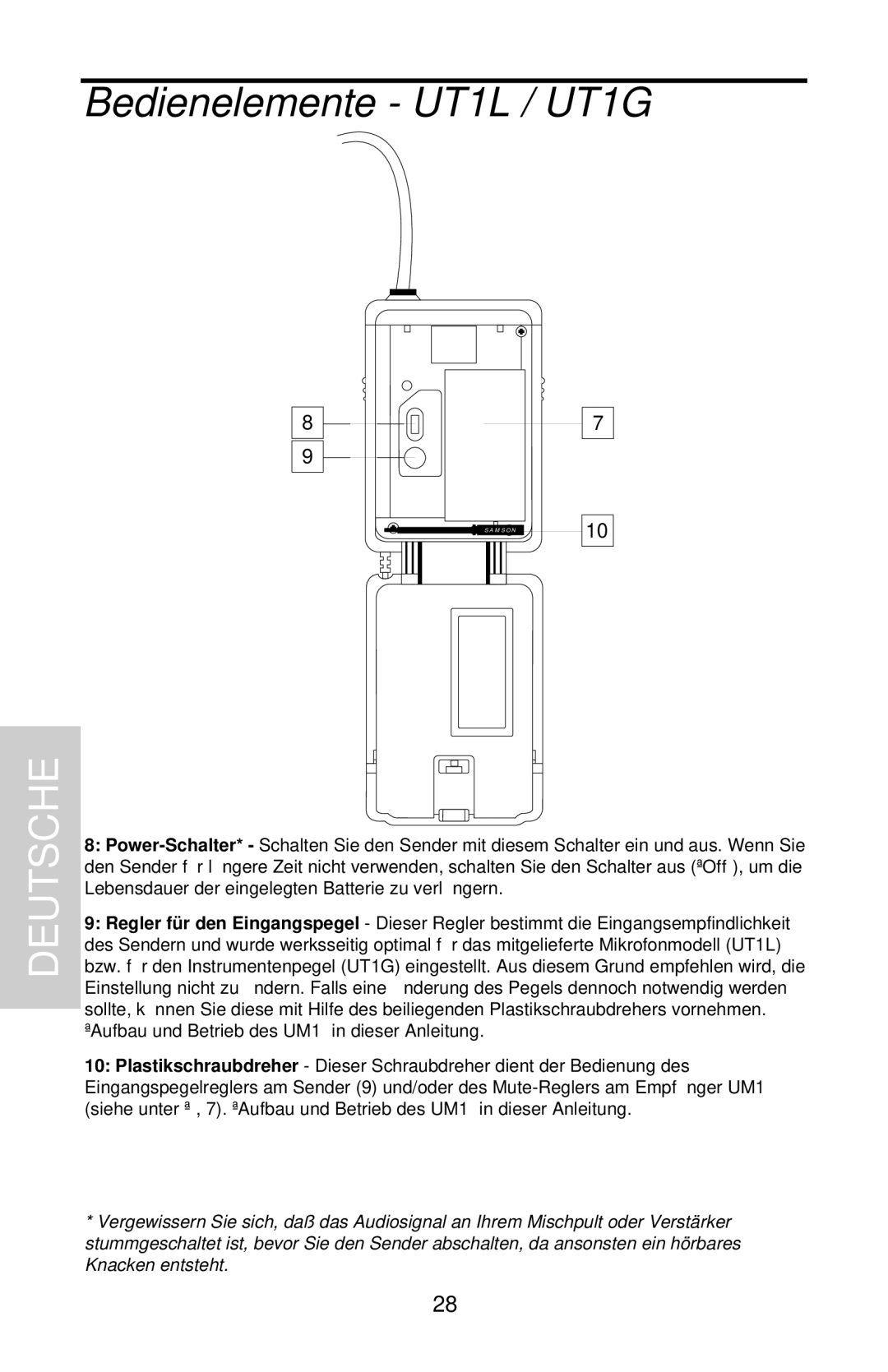 Samson UHF Series One owner manual Sams on 