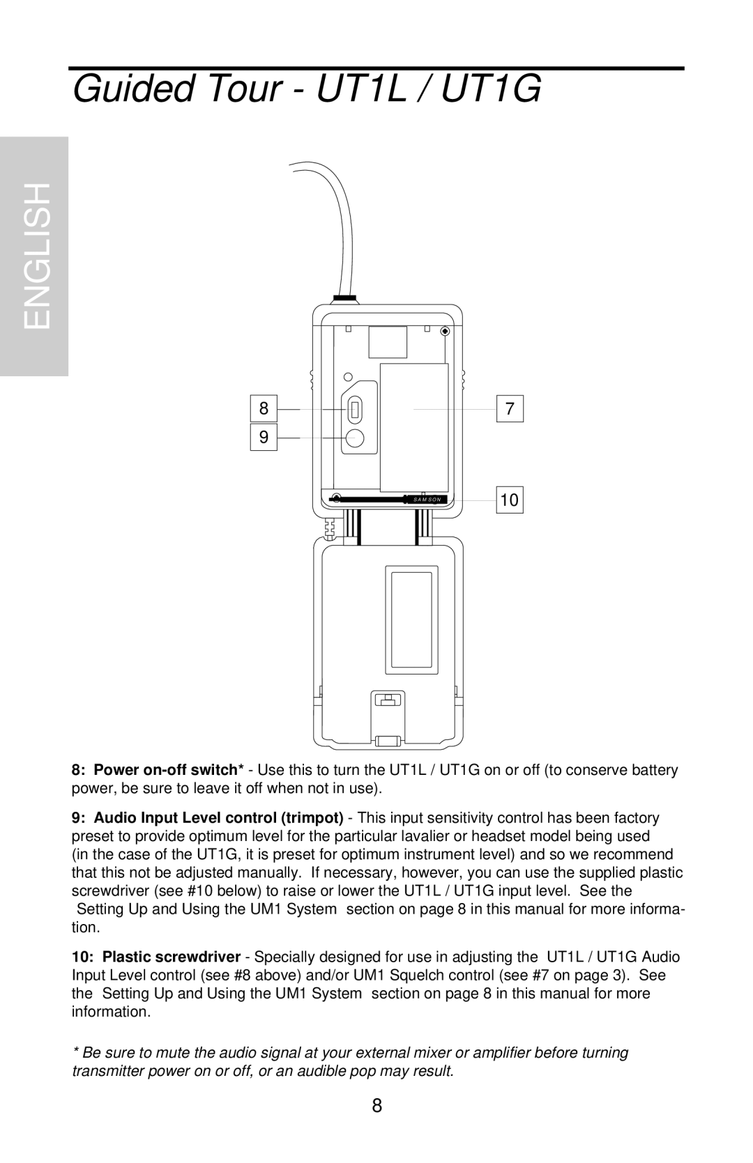 Samson UHF Series One owner manual Sams on 