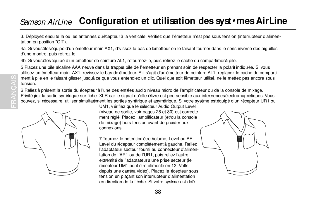 Samson UR1, UM1, AR1, AL1, AX1 owner manual Franç AIS 