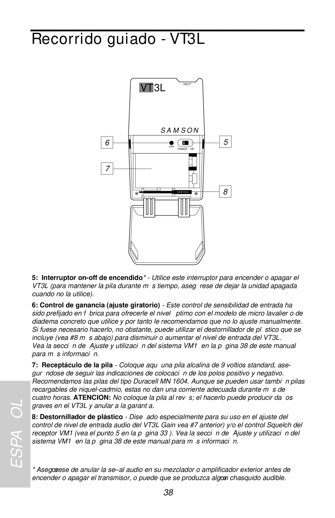 Samson VHF Micro TRUE DIVERSITY WIRELESS owner manual Power on 