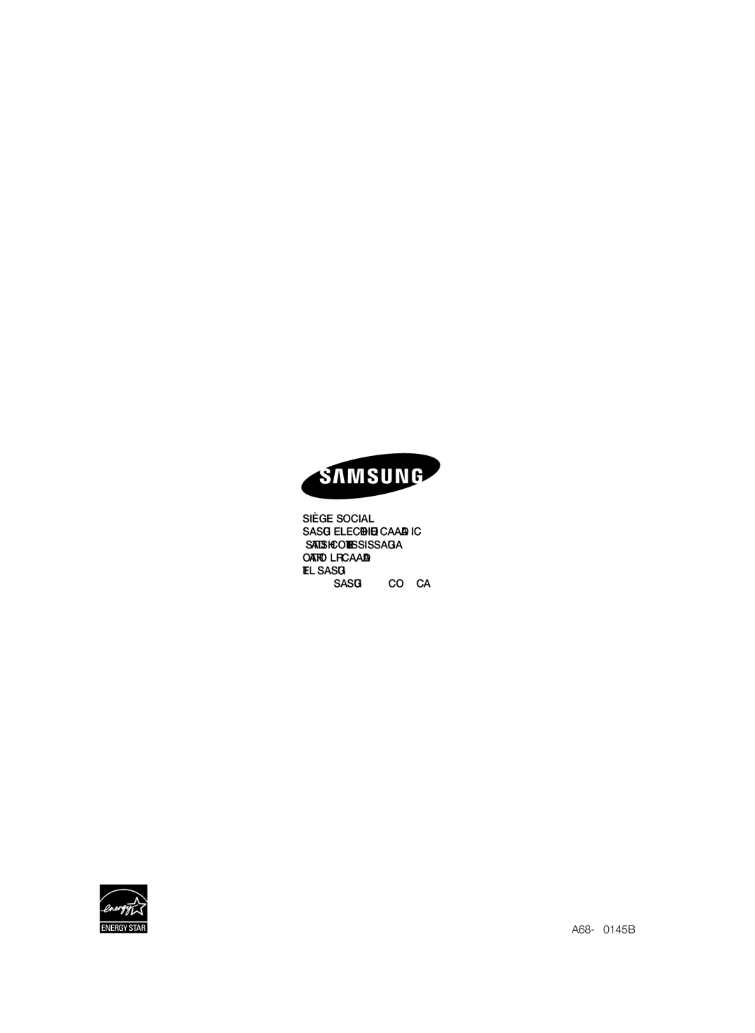 Samsung 01945B-BD-C6900-XAC-0223 user manual Siège Social 