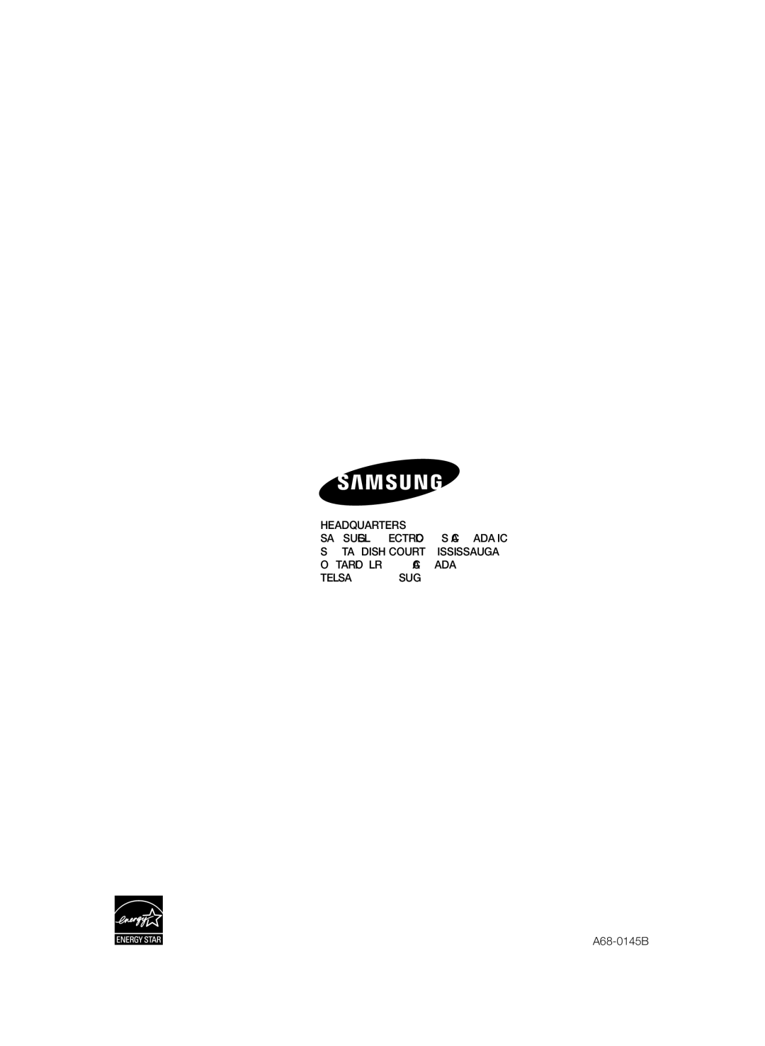 Samsung 01945B-BD-C6900-XAC-0223 user manual Headquarters 