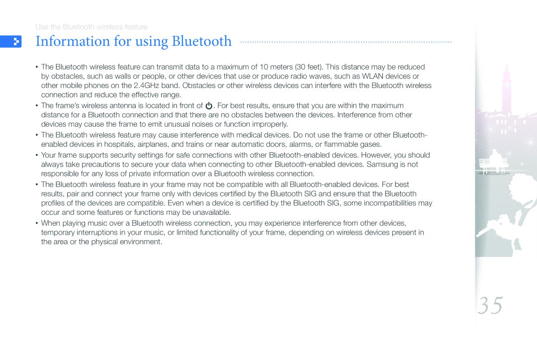 Samsung 1000P user manual Information for using Bluetooth 