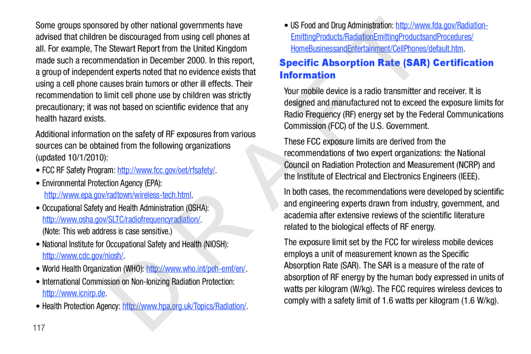 Samsung 10.1 user manual Environmental Protection Agency EPA, Specific Absorption Rate SAR Certification Information 