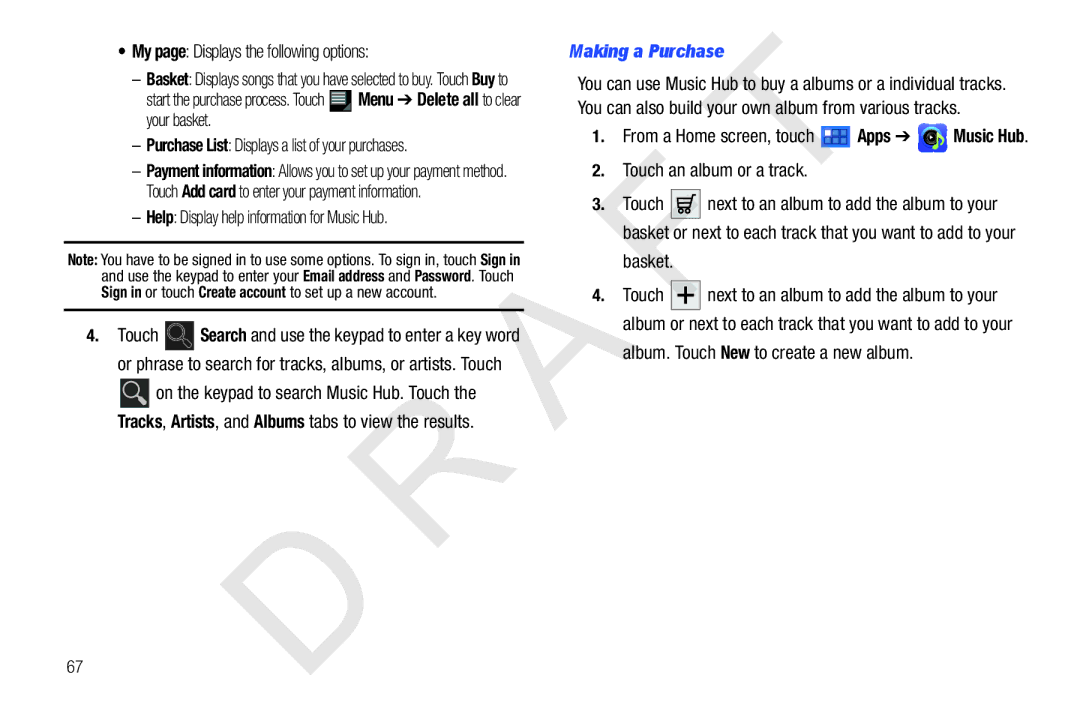 Samsung 10.1 user manual Making a Purchase 