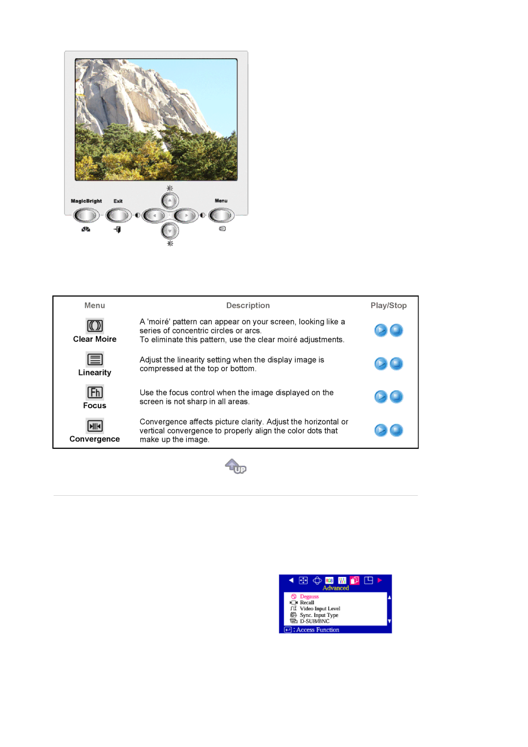 Samsung 1100MB manual Clear Moire Linearity Focus Convergence 