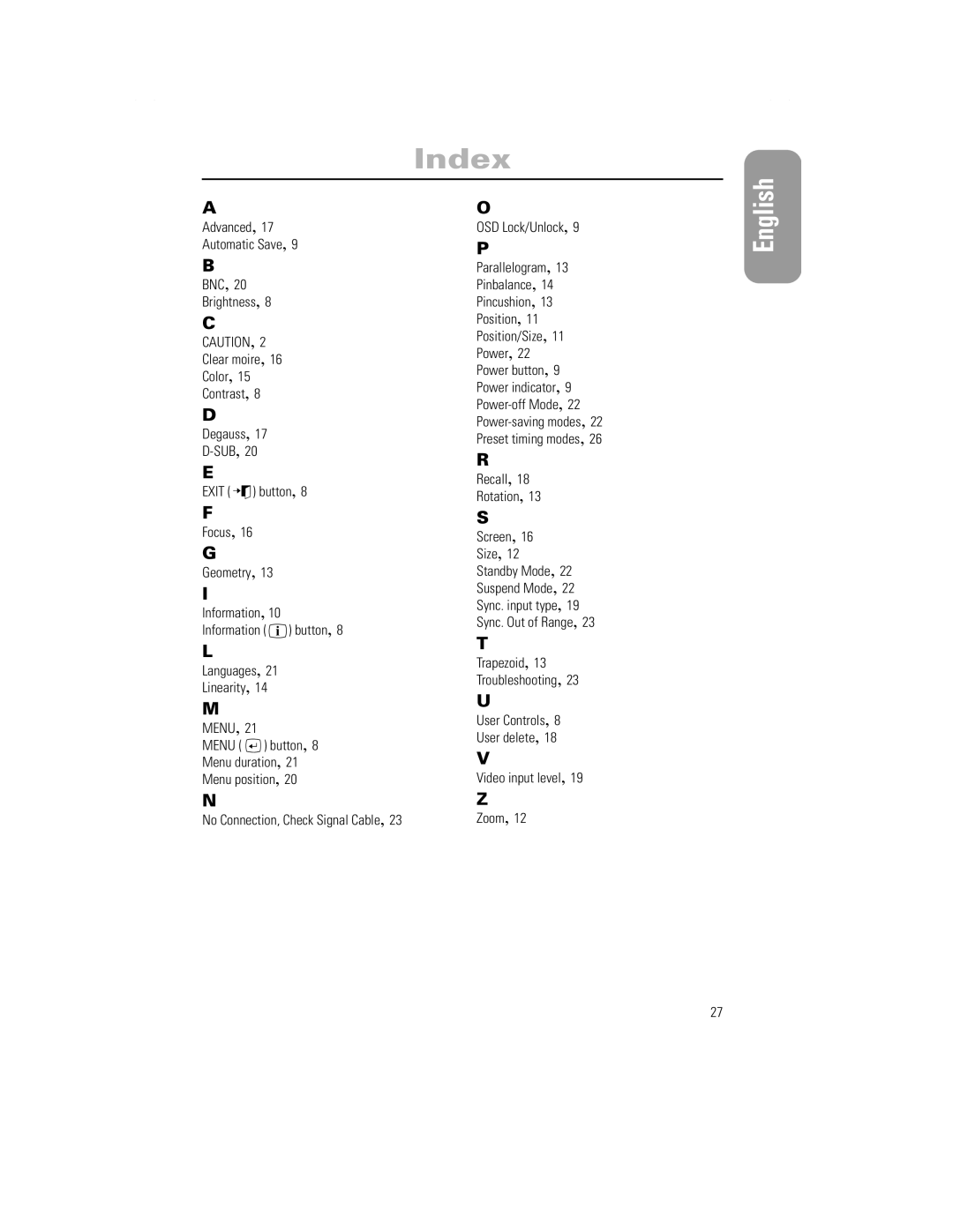 Samsung 1100PPLUS manual Index 