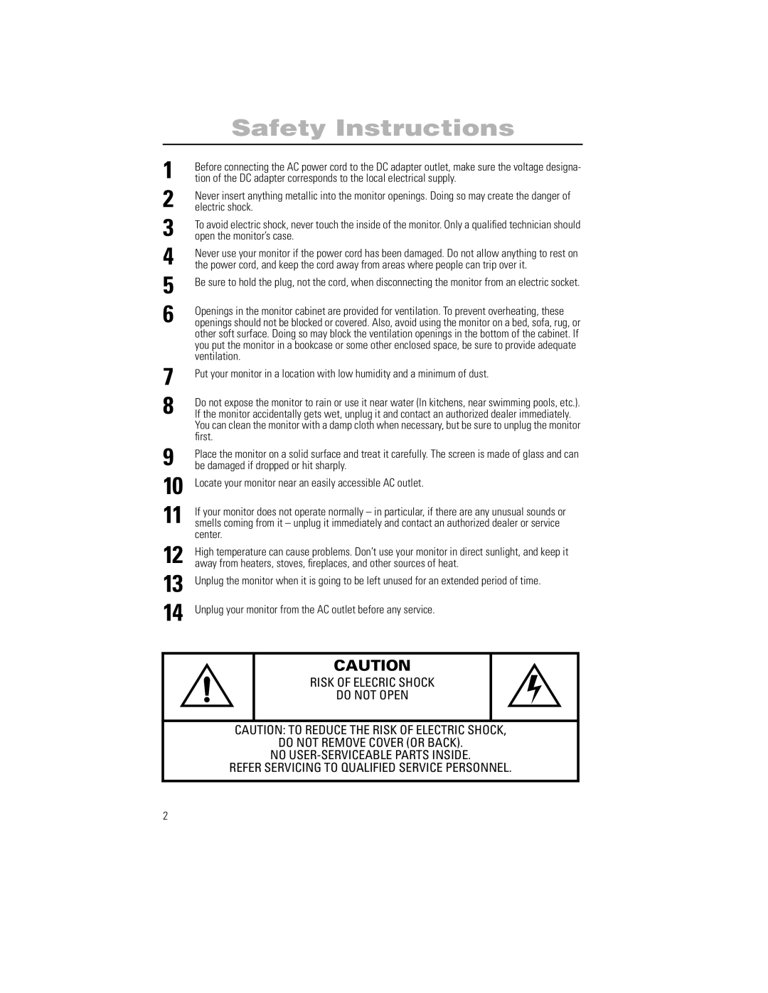 Samsung 1100PPLUS manual Safety Instructions 