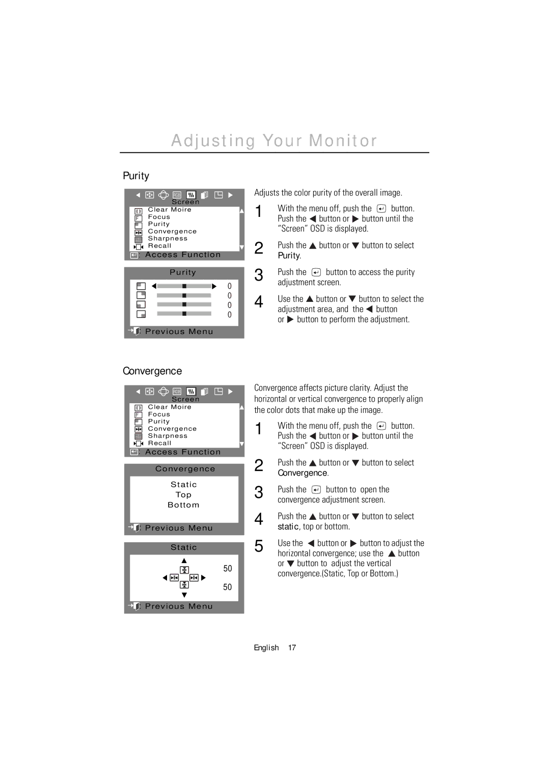 Samsung 1200NF manual Purity, Convergence 