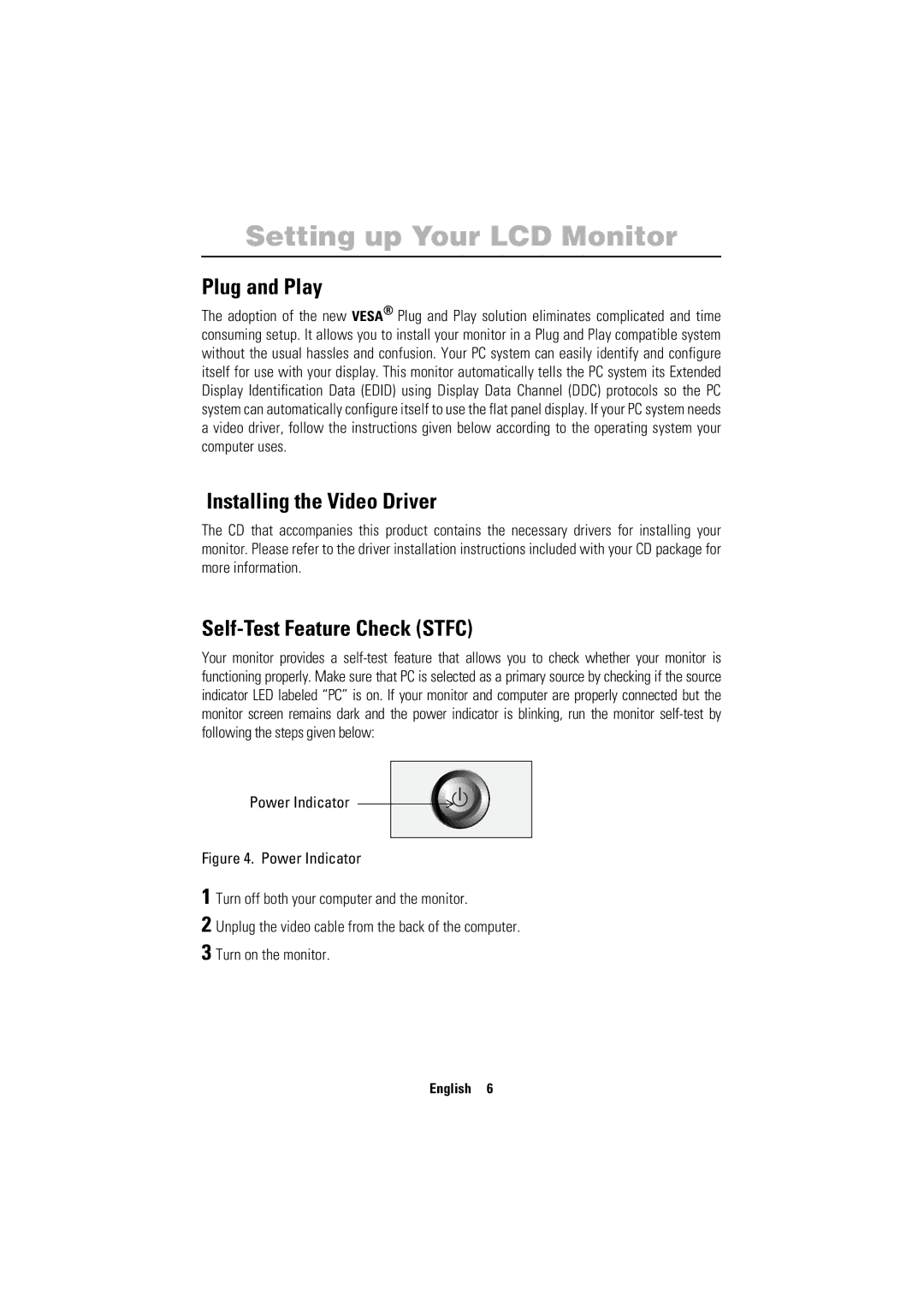 Samsung 150MP manual Setting up Your LCD Monitor, Plug and Play, Installing the Video Driver, Self-Test Feature Check Stfc 