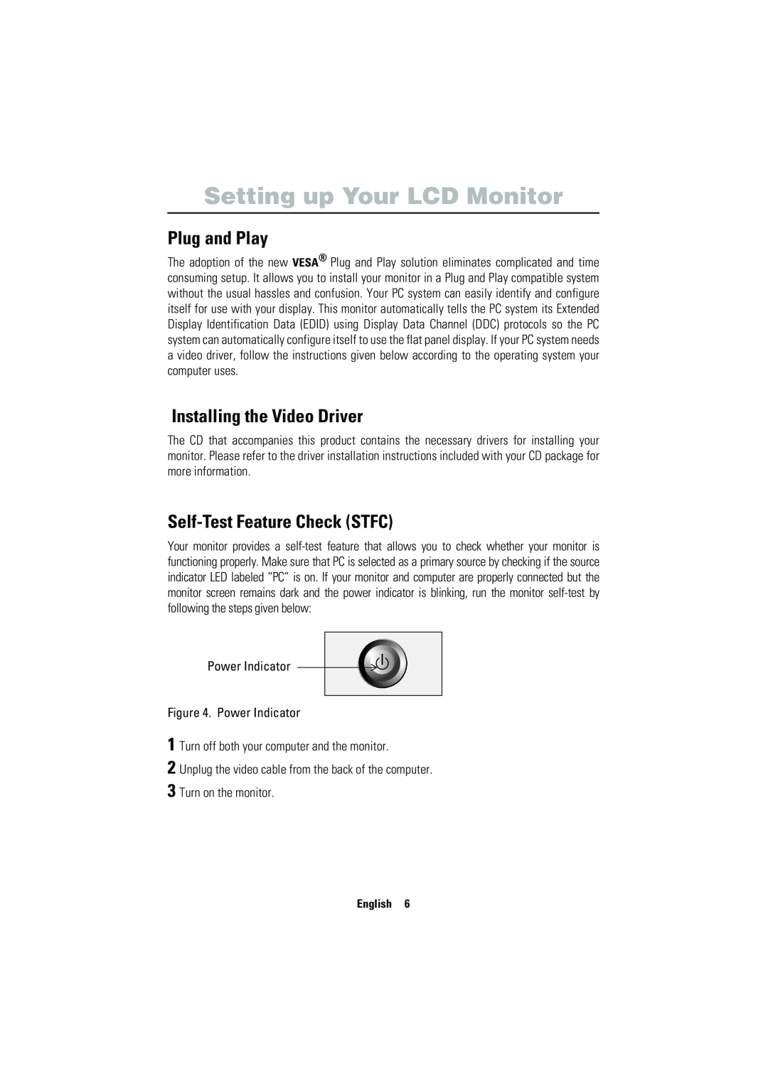 Samsung 150MP manual Setting up Your LCD Monitor, Plug and Play, Installing the Video Driver, Self-Test Feature Check STFC 