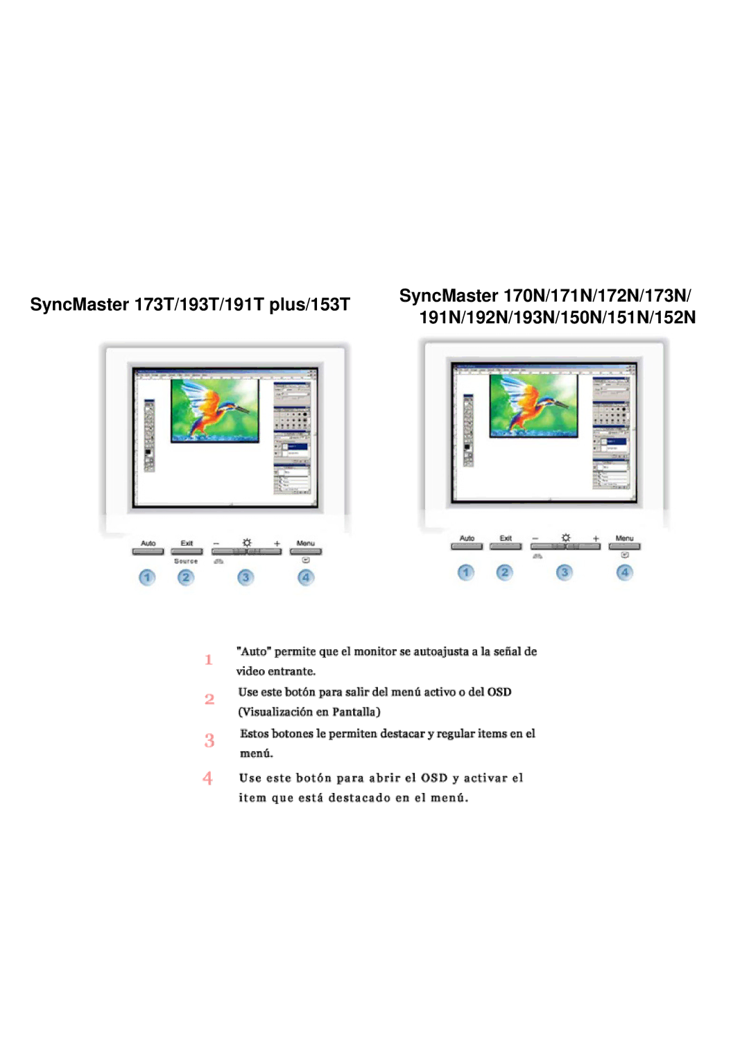 Samsung 173T, 151N, 193T, 153T, 193N, 150N, 192N manual SyncMaster 170N/171N/172N/173N 