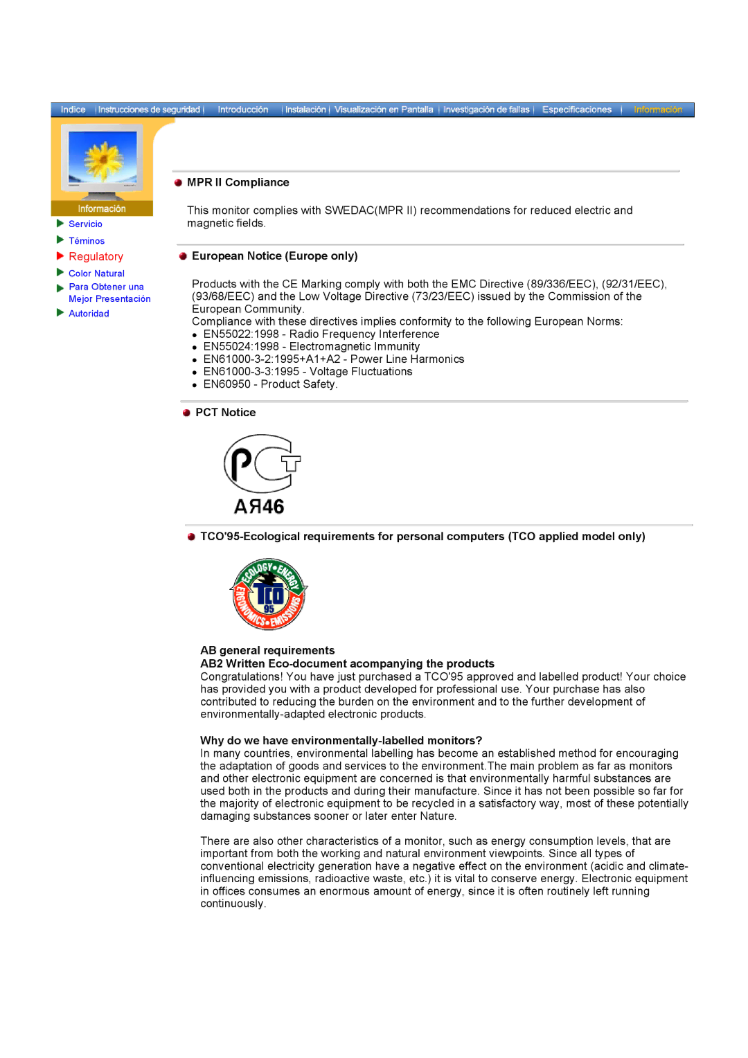 Samsung 151P, 171P manual MPR II Compliance, European Notice Europe only, Why do we have environmentally-labelled monitors? 