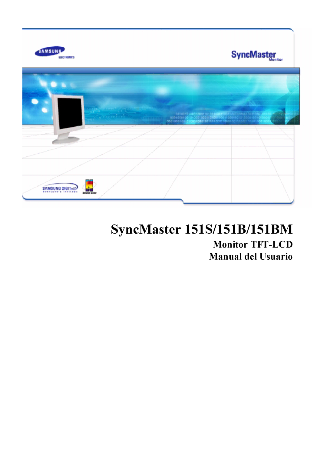 Samsung manual SyncMaster 151S/151B/151BM 