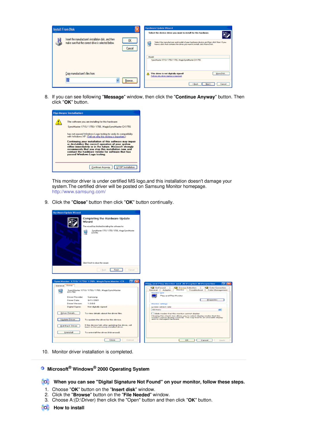 Samsung 151X manual How to install 